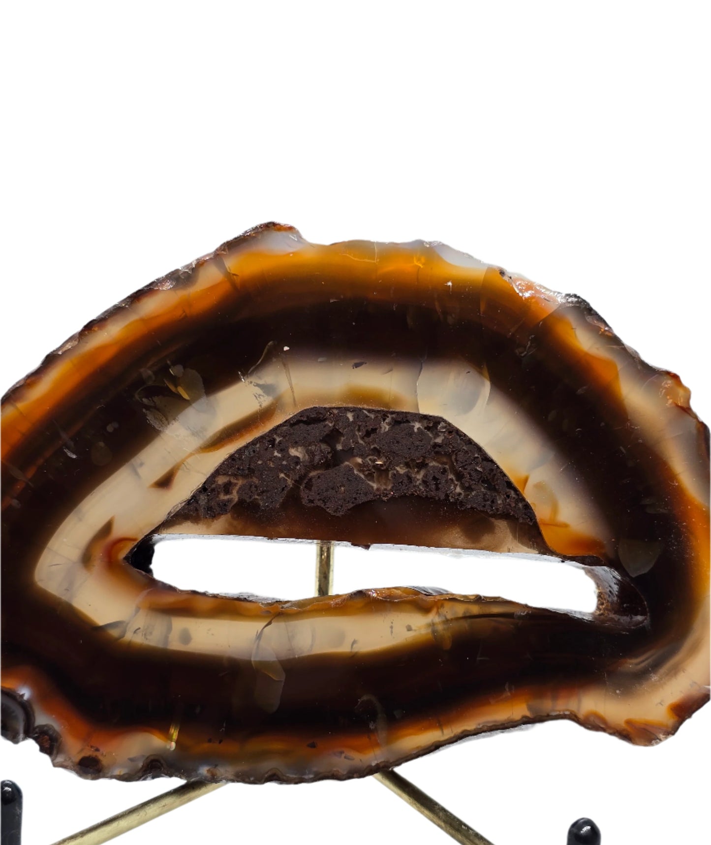 BROWN BANDED AGATE SLICE SPECIMEN