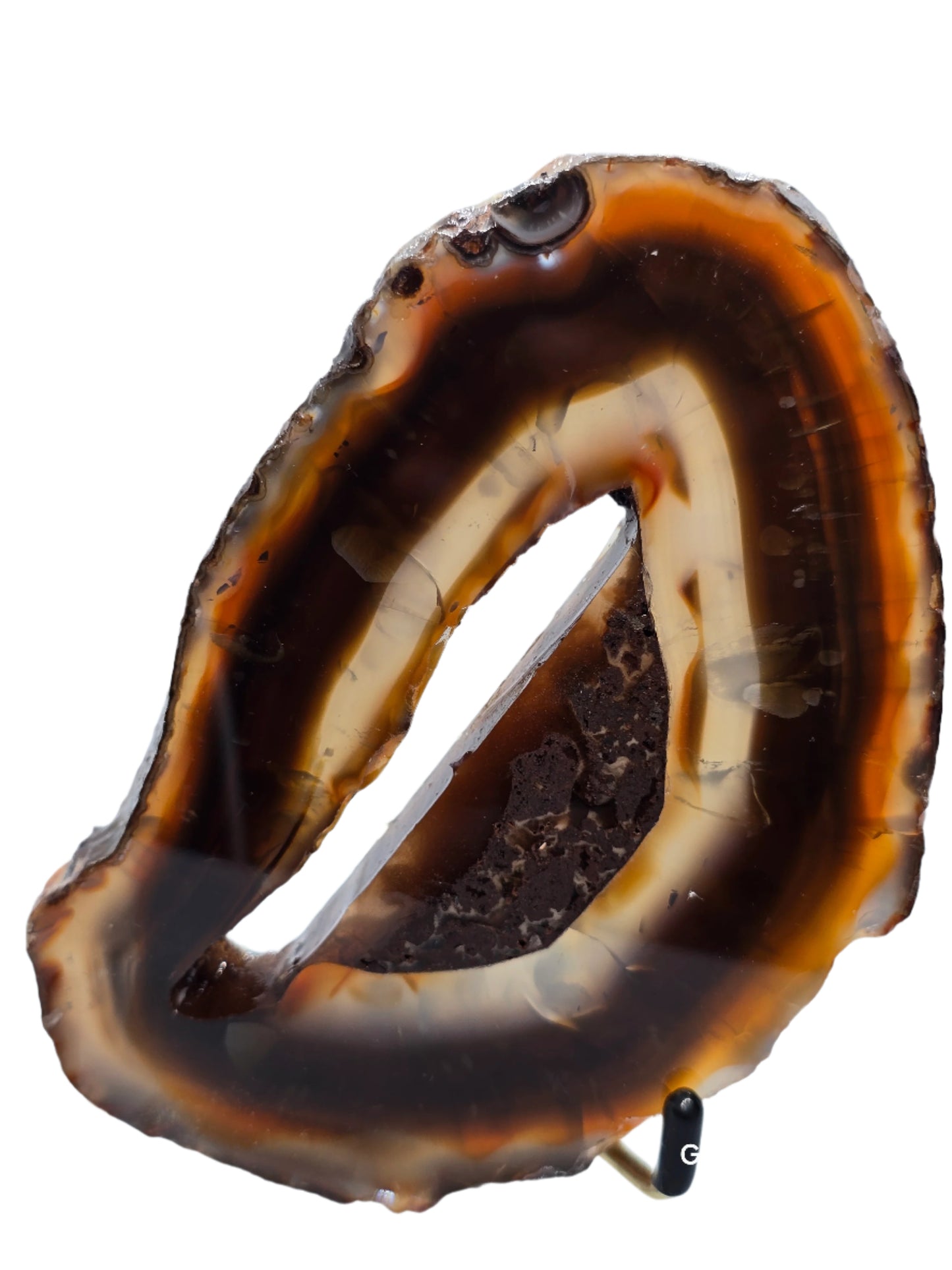 BROWN BANDED AGATE SLICE SPECIMEN