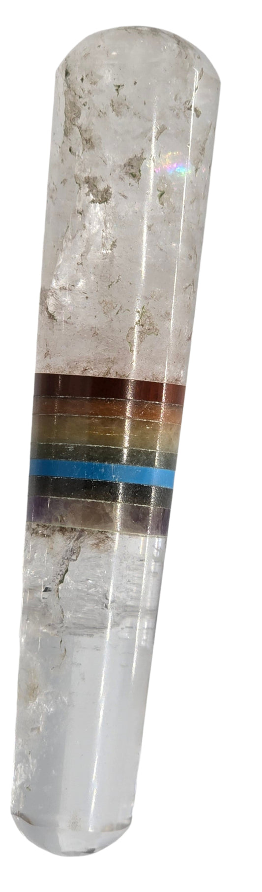 CLEAR QUARTZ RAINBOW GEM MASSAGE WAND