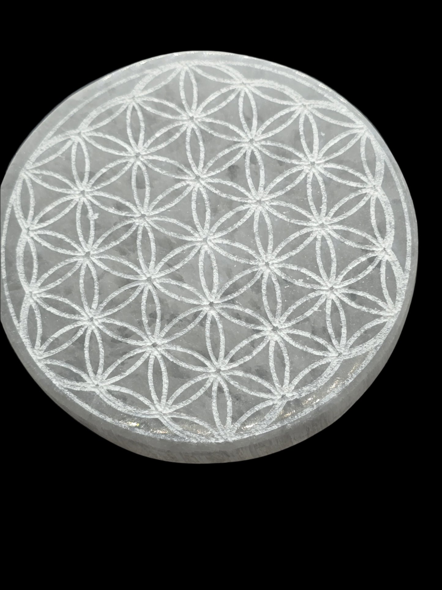 SELENITE FLOWER OF LIFE CHARGING DISK